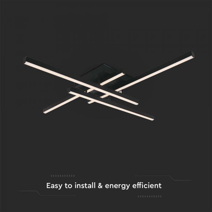 SUPERACTION_38W(4100Lm) светодиодный дизайнерский светильник, IP20, V-TAC, металл, черный, 850x850xH105mm, нейтральный белый 4000K