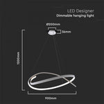 SUPERACTION_50W(5150Lm) LED disainvalgusti, IP20, V-TAC, valge, TRIAC dimmitav, D600xH50mm, soe valge valgus 3000K