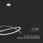 SUPERACTION_50W(5150Lm) LED disainvalgusti, IP20, V-TAC, valge, TRIAC dimmitav, D600xH50mm, soe valge valgus 3000K