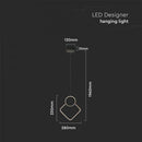 12W(1300Lm) LED-designarmatur, IP20, V-TAC, metall, svart, 280x1960mm, varmvitt ljus 3000K