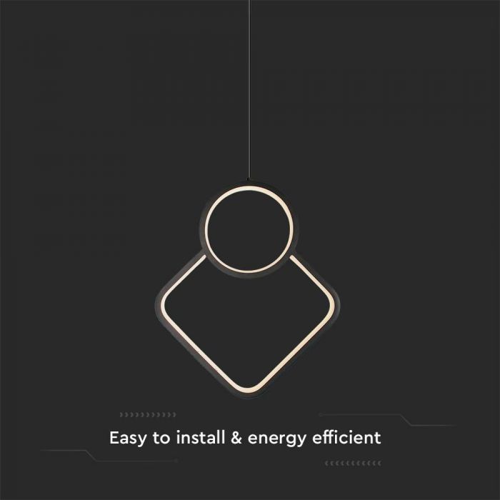 12W(1300Lm) LED-designarmatur, IP20, V-TAC, metall, svart, 280x1960mm, varmvitt ljus 3000K