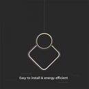 12W(1300Lm) LED-designarmatur, IP20, V-TAC, metall, svart, 280x1960mm, varmvitt ljus 3000K