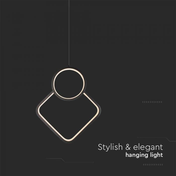 12W(1300Lm) LED-designarmatur, IP20, V-TAC, metall, svart, 280x1960mm, varmvitt ljus 3000K