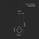 12W(1300Lm) LED design luminaire, IP20, V-TAC, metal, black, 280x1960mm, neutral white 4000K