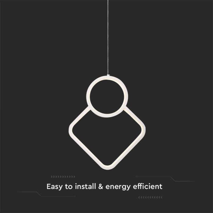 12W(1300Lm) LED-designarmatur, IP20, V-TAC, metall, vit, 280x1960mm, varmvitt ljus 3000K