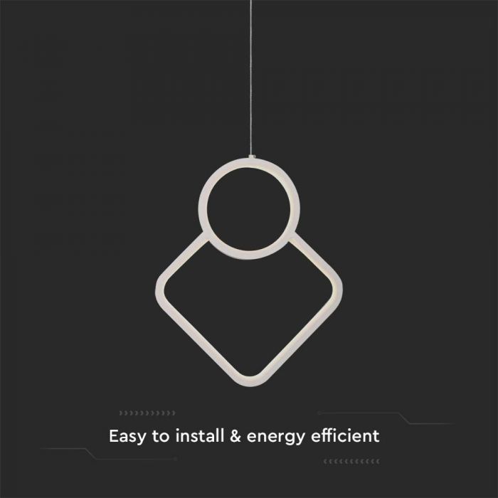 12W(1300Lm) LED-designarmatur, IP20, V-TAC, vit, 280x1960mm, neutralvit 4000K