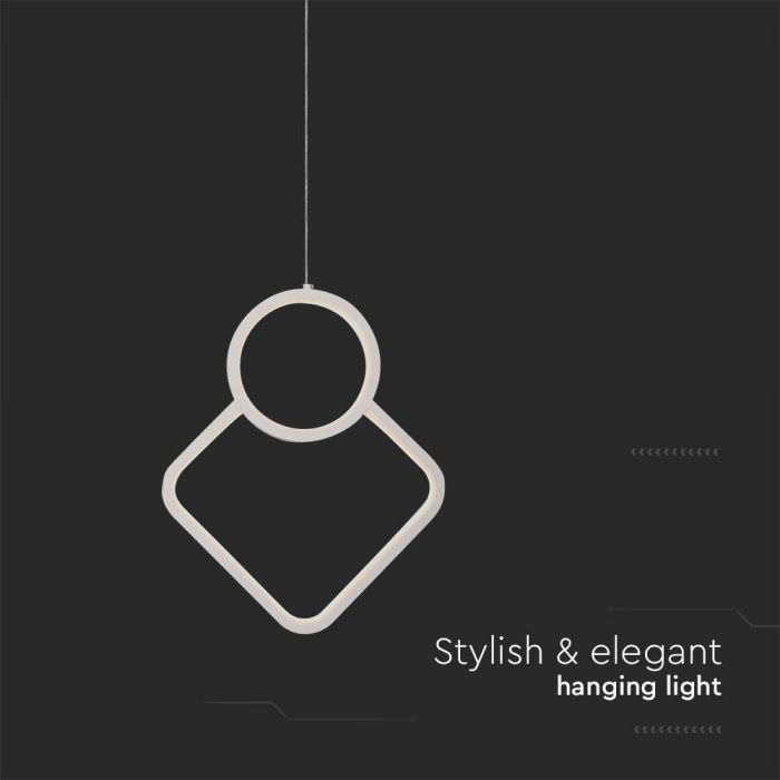 12W(1300Lm) LED-designarmatur, IP20, V-TAC, vit, 280x1960mm, neutralvit 4000K