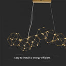 35W(2700Lm) LED dizaina gaismeklis, V-TAC, IP20, zelta krāsā,  L94.5*W32.5*H120CM, F (2021), silti balta gaisma 3000K