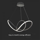 SUPERACTION_50W(5220Lm) LED design luminaire, V-TAC, IP20, black, warm white light 3000K