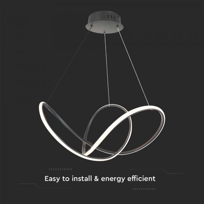 50W(5220Lm) LED design lamp, V-TAC, IP20, black, warm white light 3000K