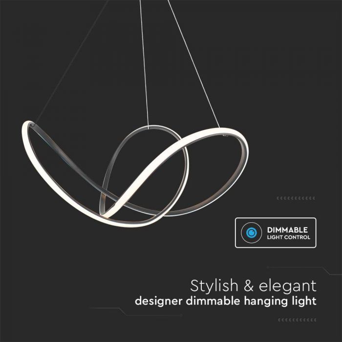 SUPERACTION_50W(5220Lm) LED design luminaire, V-TAC, IP20, black, warm white light 3000K