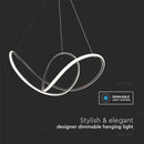 SUPERACTION_50W(5220Lm) LED design luminaire, V-TAC, IP20, black, warm white light 3000K