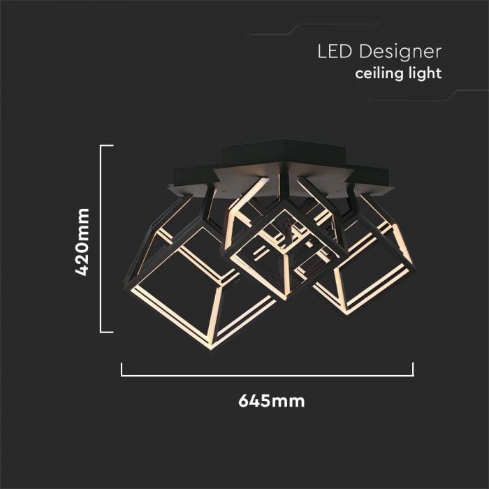 46W(4900Lm) LED design lamp, V-TAC, IP20, black, 64.5x55x42cm, warm white light 3000K