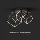 SUPERACTION_46W(4900Lm) светодиодный дизайнерский светильник, V-TAC, IP20, черный, 64.5x55x42см, теплый белый свет 3000K