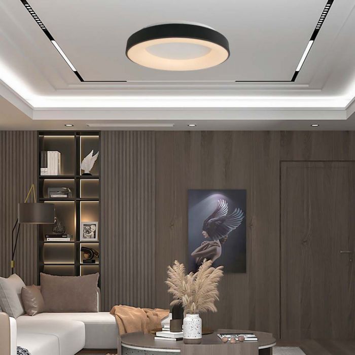 49W(5220Lm) LED decorative ceiling light, V-TAC, IP20, black, warm white light 3000K