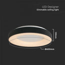 49W(5220Lm) LED decorative ceiling light, V-TAC, IP20, black, warm white light 3000K