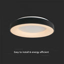 49W(5220Lm) LED decorative ceiling light, V-TAC, IP20, black, warm white light 3000K