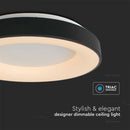 49W(5220Lm) LED decorative ceiling light, V-TAC, IP20, black, warm white light 3000K