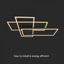 50W(5010Lm) LED dizaina gaismeklis, V-TAC, IP20, melns,  905x670x100mm, silti balta gaisma 3000K