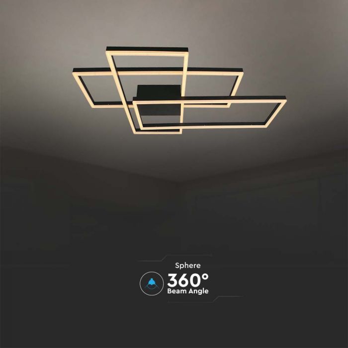 Светодиодный дизайнерский светильник 50W(5010Lm), V-TAC, IP20, черный, 905x670x100mm, теплый белый свет 3000K
