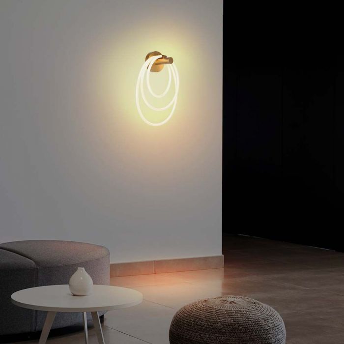 36W(3940Lm) LED dekoratīvs sienu gaismeklis,V-TAC, IP20, zelta krāsa, silti balta gaisma 3000K
