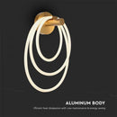 36W(3940Lm) LED-väggarmatur, V-TAC, IP20, guld, varmvit 3000K