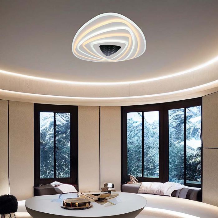 120W(12800Lm) 3IN1 LED SMART decorative ceiling light, dimmable, with remote control, 51x50x7CM