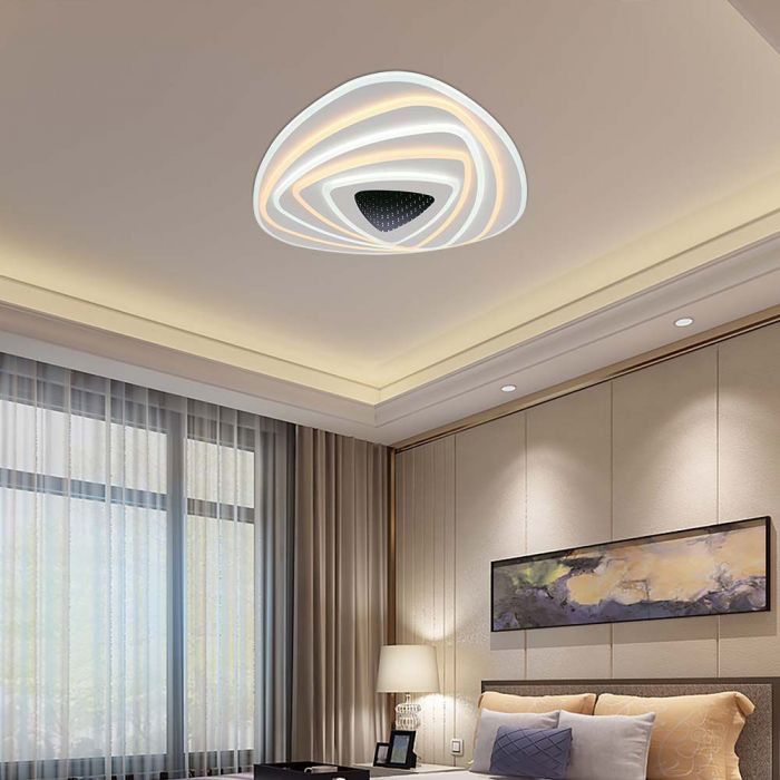 120W(12800Lm) 3IN1 LED SMART decorative ceiling light, dimmable, with remote control, 51x50x7CM