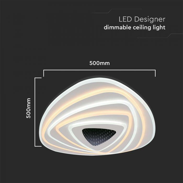 120W (12800Lm) 3IN1 LED SMART dekoratiivne laeplafoon, dimmerdatav, puldiga, 51x50x7CM