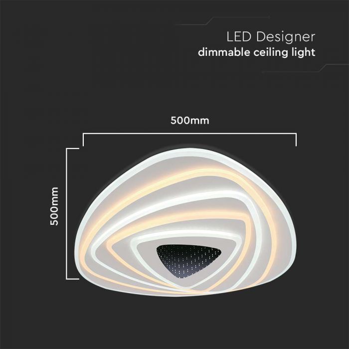 120W(12800Lm) 3IN1 LED SMART decorative ceiling light, dimmable, with remote control, 51x50x7CM