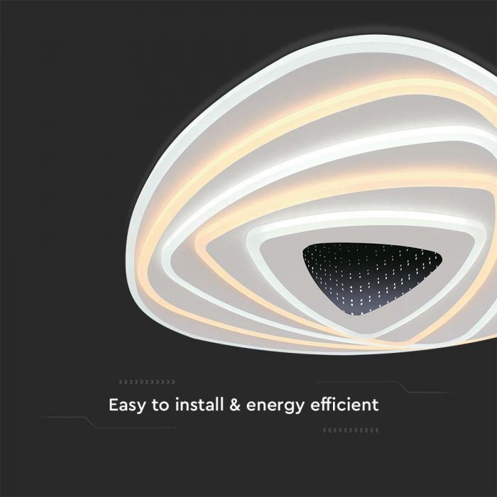120W(12800Lm) 3IN1 LED SMART Dekorativ takplafond, dimbar, med fjärrkontroll, 51x50x7CM