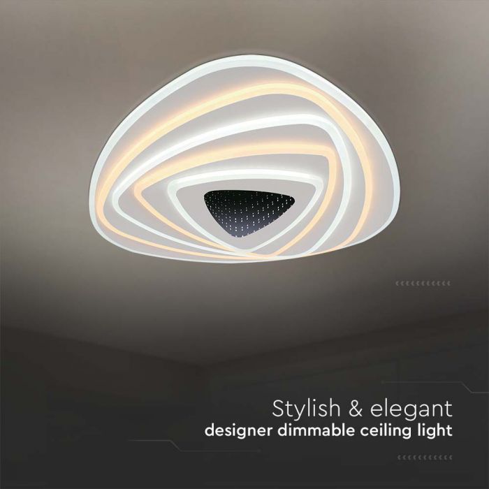 120W(12800Lm) 3IN1 LED SMART Dekorativ takplafond, dimbar, med fjärrkontroll, 51x50x7CM