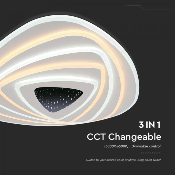 120W(12800Lm) 3IN1 LED SMART decorative ceiling light, dimmable, with remote control, 51x50x7CM