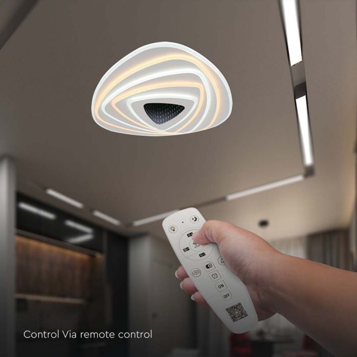 120W(12800Lm) 3IN1 LED SMART decorative ceiling light, dimmable, with remote control, 51x50x7CM