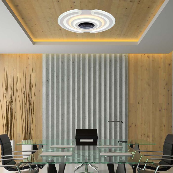 95W(9900Lm) 3IN1 LED SMART decorative ceiling light, dimmable, with remote control, 520x500mm
