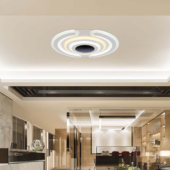 95W(9900Lm) 3IN1 LED SMART decorative ceiling light, dimmable, with remote control, 520x500mm