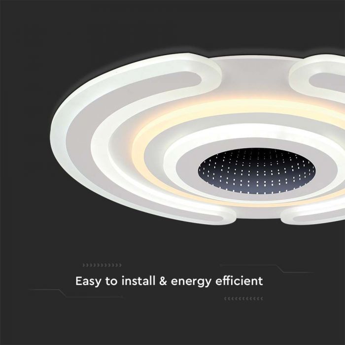 95W(9900Lm) 3IN1 LED SMART Dekorativ takplafond, dimbar, fjärrkontroll, 520x500mm
