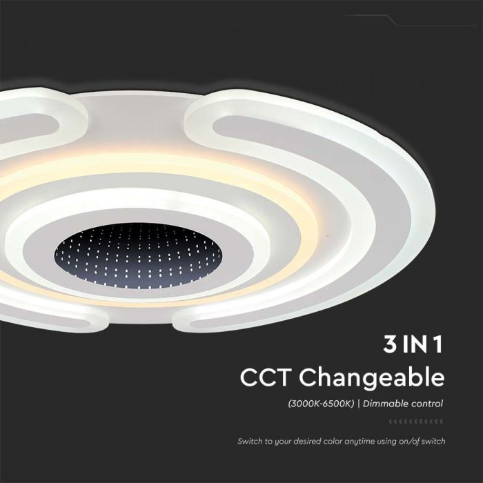 95W(9900Lm) 3IN1 LED SMART decorative ceiling light, dimmable, with remote control, 520x500mm