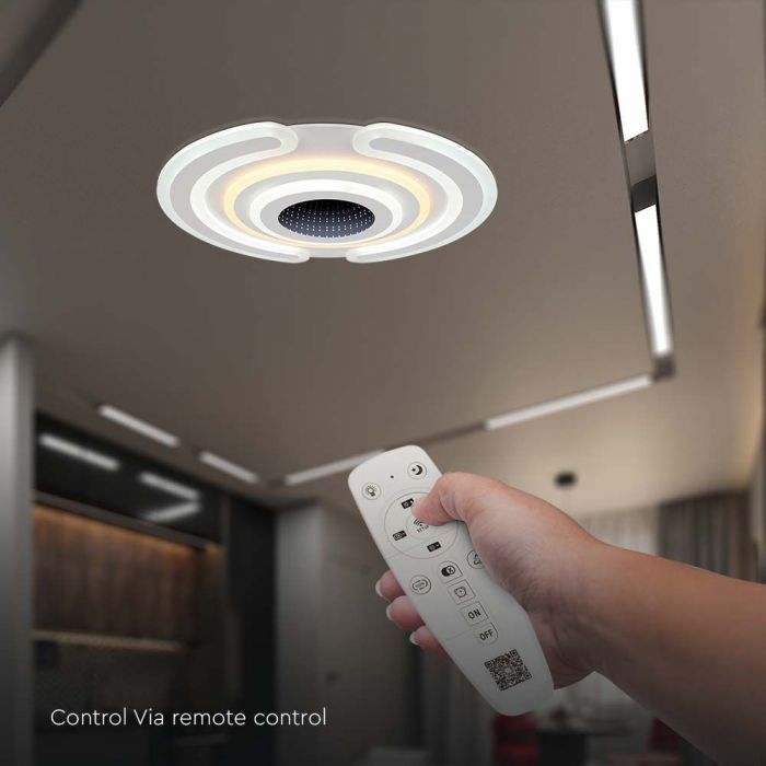95W(9900Lm) 3IN1 LED SMART Dekorativ takplafond, dimbar, fjärrkontroll, 520x500mm