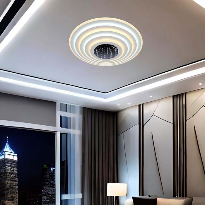 125W(13100Lm) 3IN1 LED SMART decorative ceiling light, dimmable, with remote control, 50x7CM