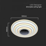 125W(13100Lm) 3IN1 LED SMART dekorativ takaffisch, dimbar, fjärrkontroll, 50x7CM