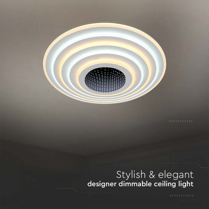 125W(13100Lm) 3IN1 LED SMART dekorativ takaffisch, dimbar, fjärrkontroll, 50x7CM