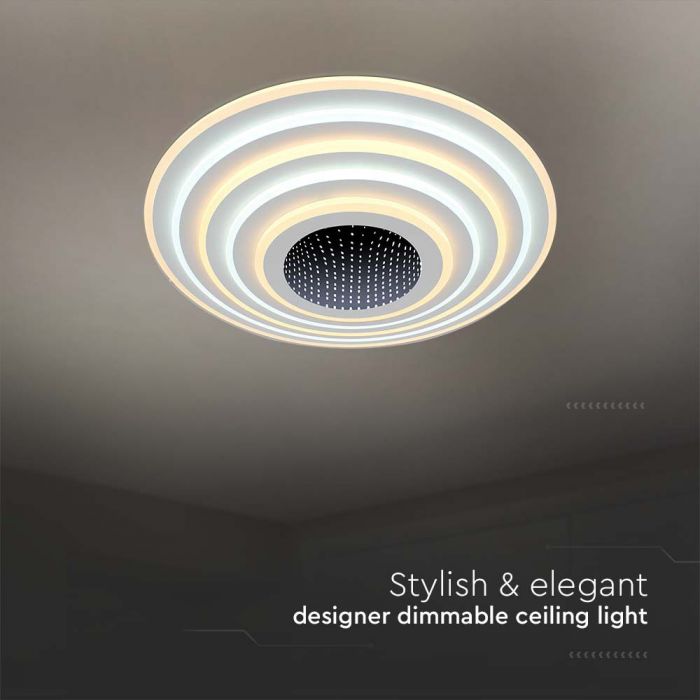 125W(13100Lm) 3IN1 LED SMART decorative ceiling light, dimmable, with remote control, 50x7CM