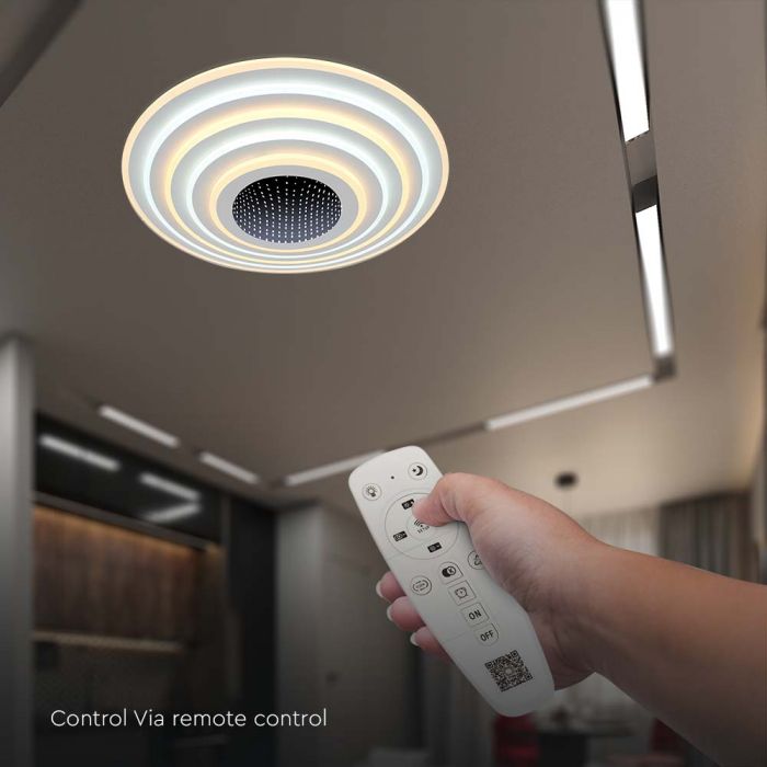 125W(13100Lm) 3IN1 LED SMART decorative ceiling light, dimmable, with remote control, 50x7CM