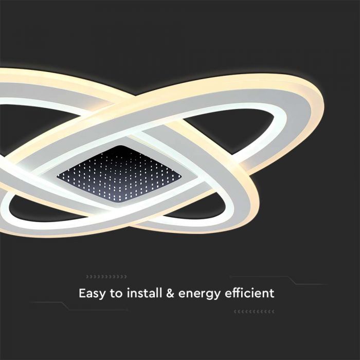 _Piegāde 10 dienas_ 130W(13600Lm) 3IN1 LED SMART dekoratīvs griestu gaismeklis, dimmējams, ar tālvadības pulti, 62x62CM