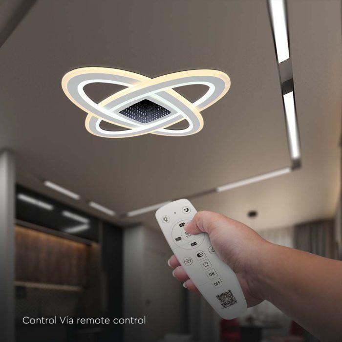 130W(13600Lm) 3IN1 LED SMART decorative ceiling lamp, dimmable, with remote control, 62x62CM