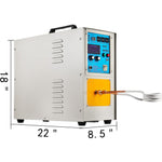 VEVOR 15 kW Augstas frekvences indukcijas sildītājs – 30-100 kHz, kausēšanas krāsns LH-15A, 230 V sildīšanas sistēma