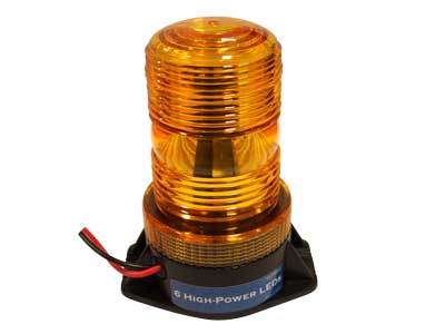 11-110V LED Beacon, 130x98mm, mini, amber, 2 screw fixing, 6 EffecLED 1W. spacing 86mm