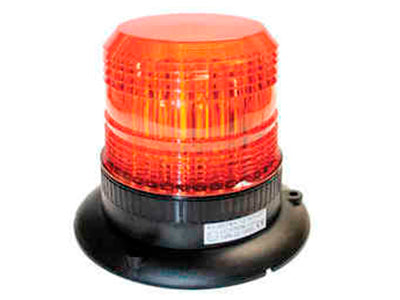12-80V LED Beacon, ø148x123mm, amber, screw mounting, 80 x four flashes per minute, lens ø110 mm. CE, E13, R10