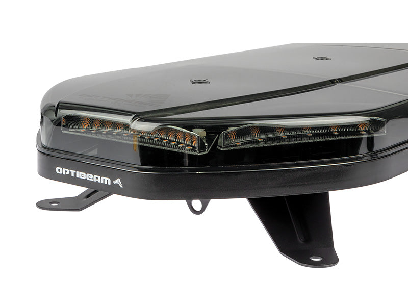 10-30V OPTIBEAM LED flashing light, black, IP67, ECE R10, R65 class 2., 1000.00 x 300.00 x 59.00mm, yellow light, 3 years warranty